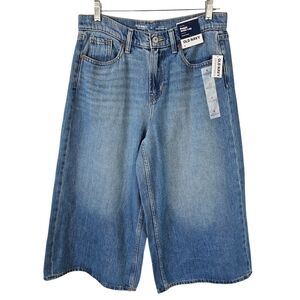 Old Navy #764486 High-Waisted Drapey Denim Baggy Wide-Leg Culotte Jeans NWT